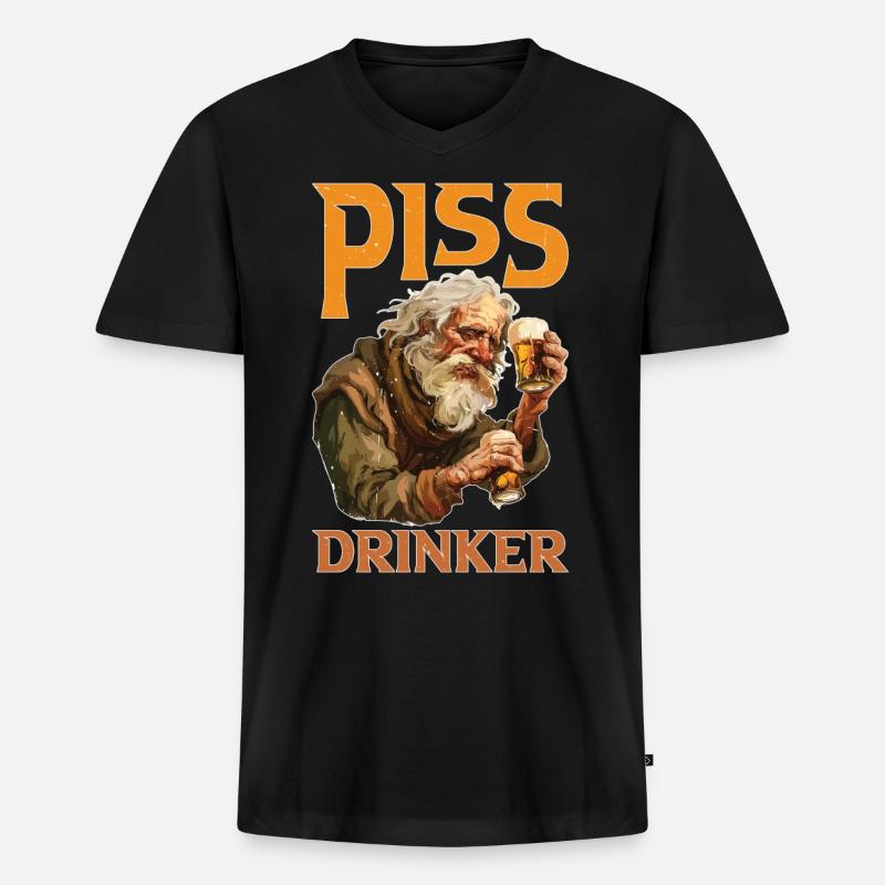 Piss Drinker 45 - Männer Premium Bio T-Shirt mit V-Ausschnitt - Schwarz