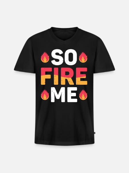 So Fire Me 17 - Männer Premium Bio T-Shirt mit V-Ausschnitt - Schwarz