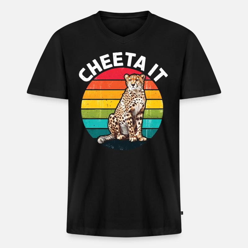 Cheeta It - Männer Premium Bio T-Shirt mit V-Ausschnitt - Schwarz