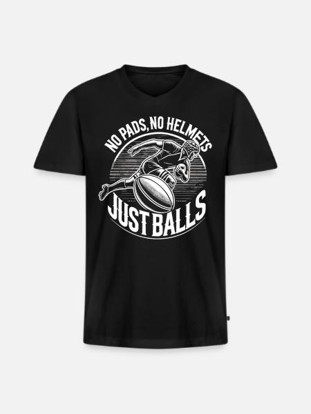Maillot Rugby Saying - T-shirt encolure en V Premium bio Homme - noir