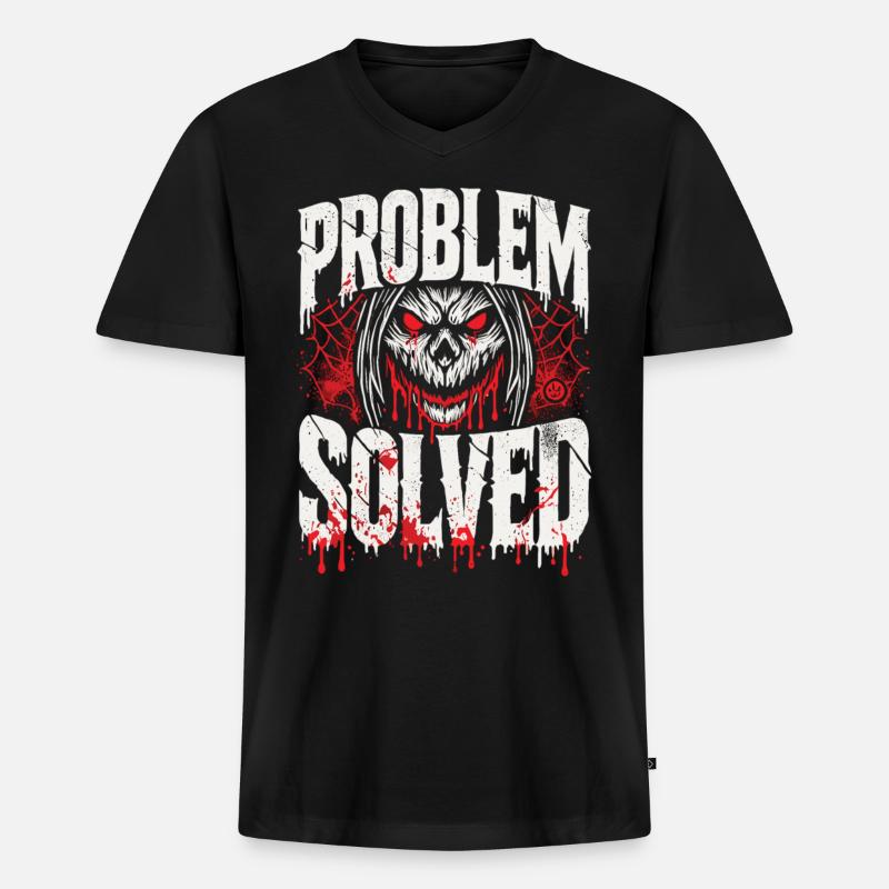Bloody Solution - Problem Solved - Men's Premium Organic T-shirt with V-neck - black