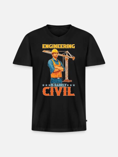 Engineering Is Rarely Civil 6 - Men's Premium Organic T-shirt with V-neck - black