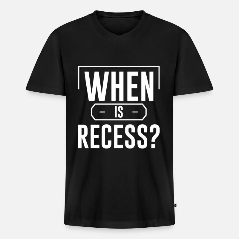 When Is Recess 4 - Männer Premium Bio T-Shirt mit V-Ausschnitt - Schwarz