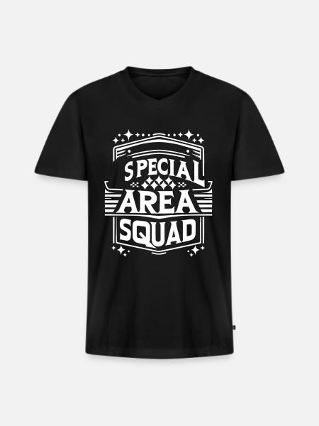 Special Area Squad 9 - Männer Premium Bio T-Shirt mit V-Ausschnitt - Schwarz