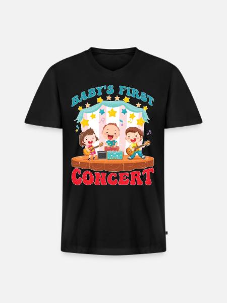 Baby's First Concert 5 - Männer Premium Bio T-Shirt mit V-Ausschnitt - Schwarz