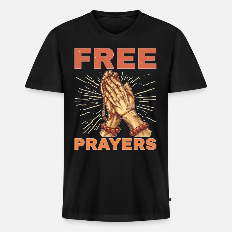 Free Prayers 6 - Männer Premium Bio T-Shirt mit V-Ausschnitt - Schwarz