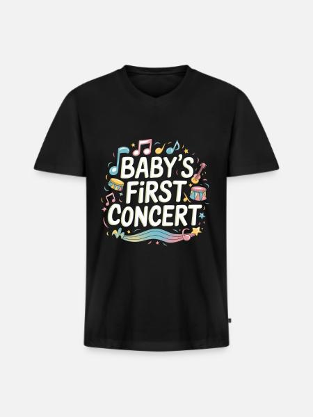 Baby's First Concert 4 - Männer Premium Bio T-Shirt mit V-Ausschnitt - Schwarz