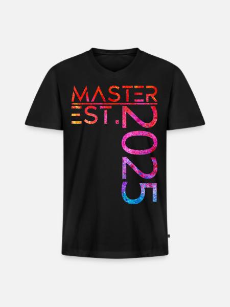 Master est. 2025 - Männer Premium Bio T-Shirt mit V-Ausschnitt - Schwarz