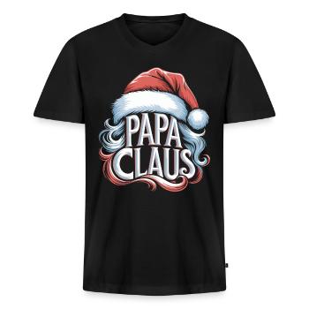 Dear St. Nicholas, dad father for dad at Niko - Men's Premium Organic T-shirt with V-neck - black - Front - Nico (187cm)