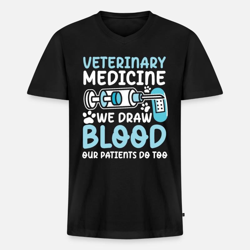 Veterinary Medicine - Männer Premium Bio T-Shirt mit V-Ausschnitt - Schwarz