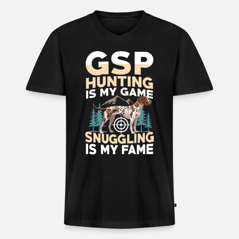 Hunting - Männer Premium Bio T-Shirt mit V-Ausschnitt - Schwarz
