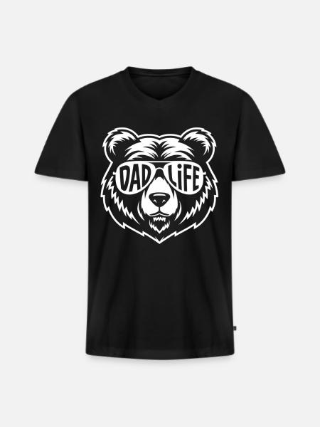 Strong dad look - Men's Premium Organic T-shirt with V-neck - black