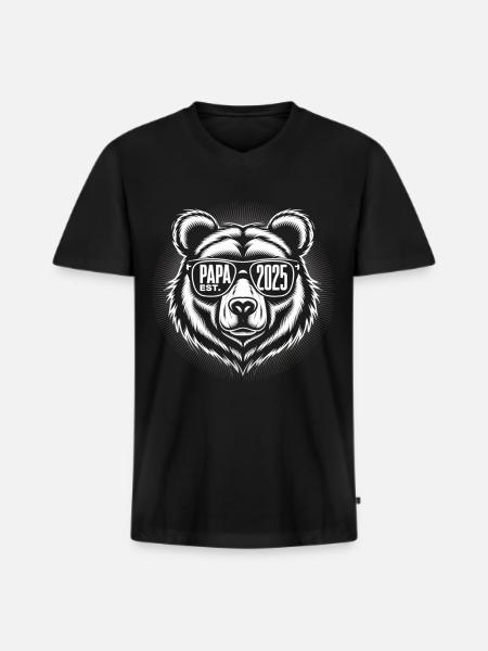 New Dad 2025 - Men's Premium Organic T-shirt with V-neck - black