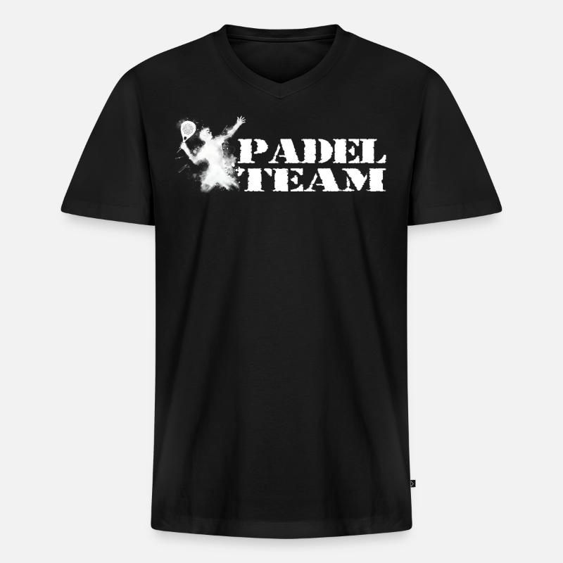 Padel Team - Men's Premium Organic T-shirt with V-neck - black