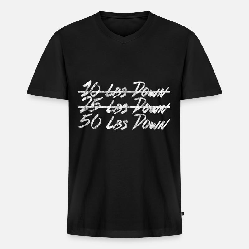 50 Lbs Down 3 - Männer Premium Bio T-Shirt mit V-Ausschnitt - Schwarz