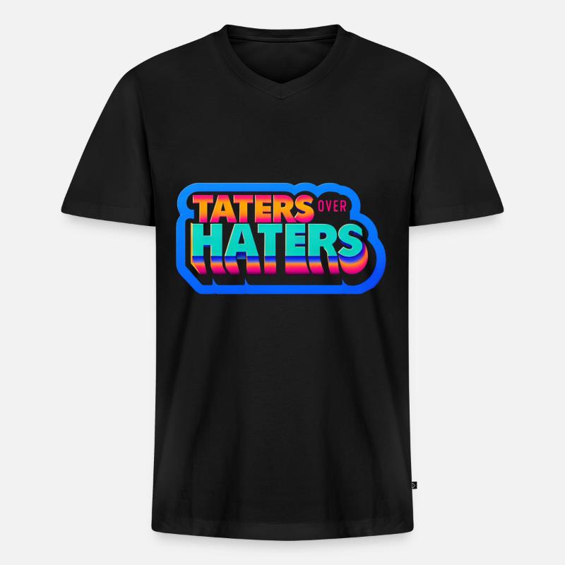 Taters Over Haters 19 - Männer Premium Bio T-Shirt mit V-Ausschnitt - Schwarz