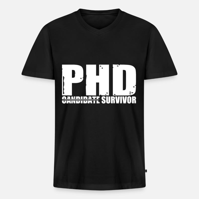 Phd Candidate Survivor 15 - Männer Premium Bio T-Shirt mit V-Ausschnitt - Schwarz