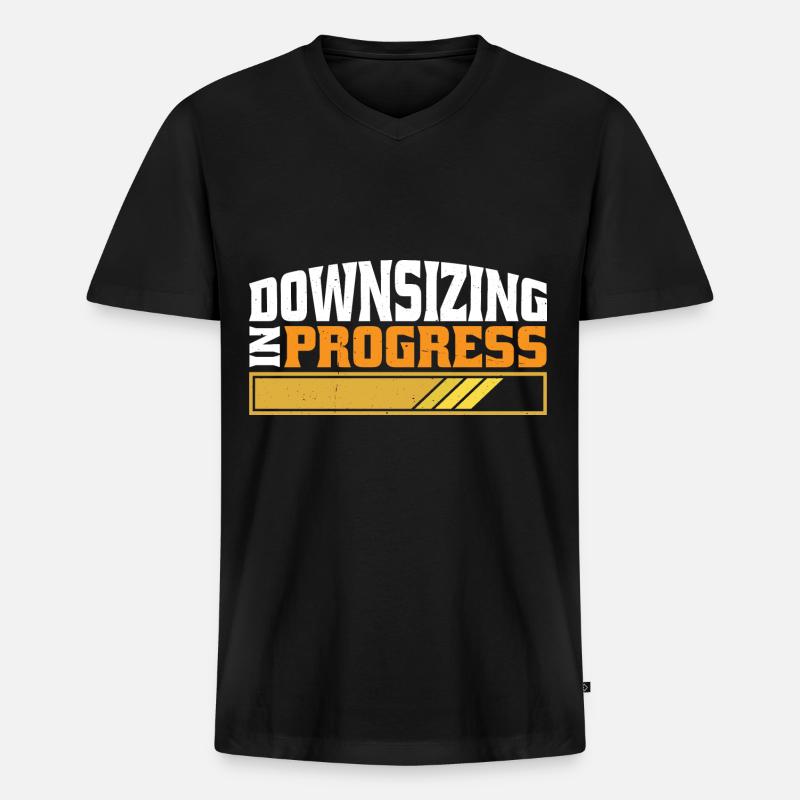 Downsizing In Progress 25 - Männer Premium Bio T-Shirt mit V-Ausschnitt - Schwarz