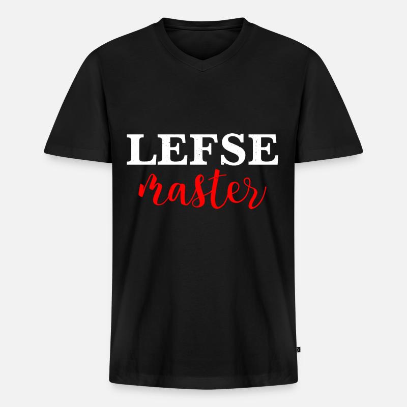 Lefse Master 18 - Männer Premium Bio T-Shirt mit V-Ausschnitt - Schwarz