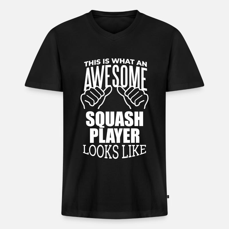 quetschen - Männer Premium Bio T-Shirt mit V-Ausschnitt - Schwarz