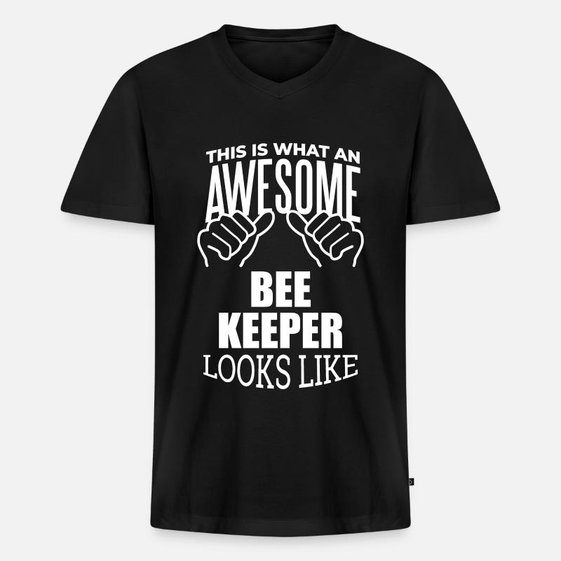 Imker - Männer Premium Bio T-Shirt mit V-Ausschnitt - Schwarz