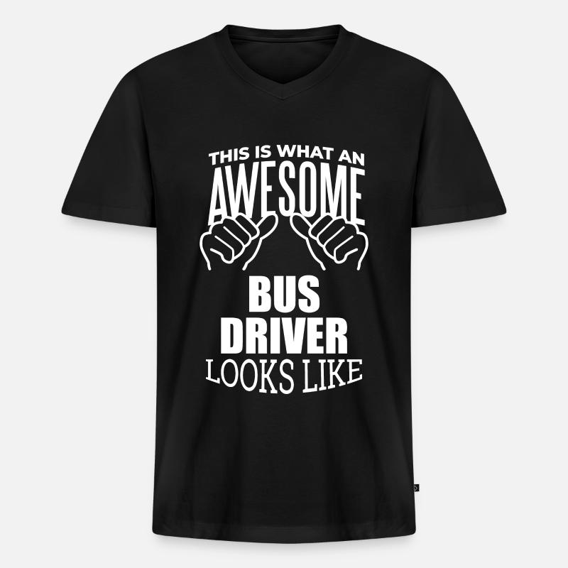 Busfahrer - Männer Premium Bio T-Shirt mit V-Ausschnitt - Schwarz