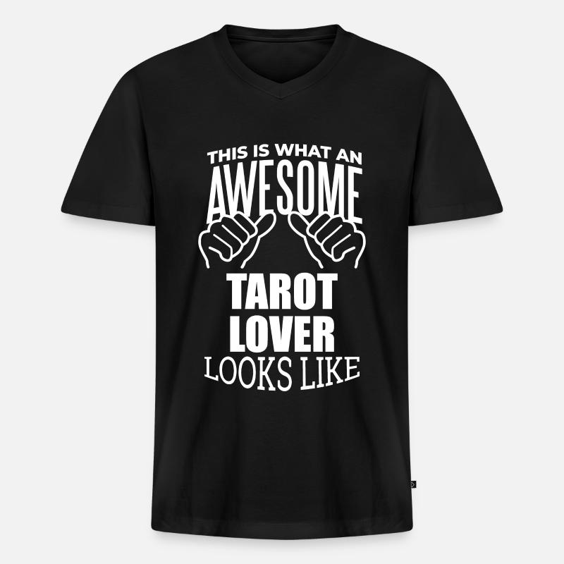 Tarock - Männer Premium Bio T-Shirt mit V-Ausschnitt - Schwarz