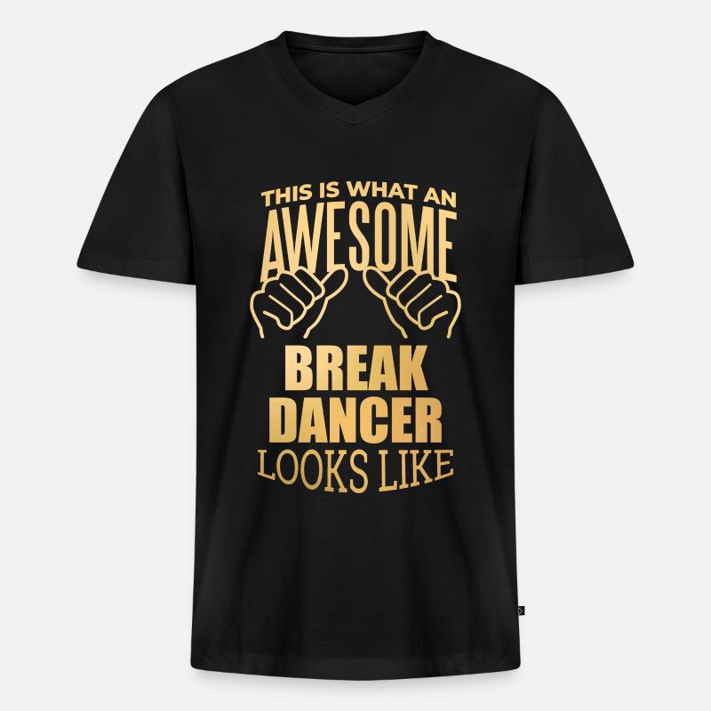 Breakdancer - Männer Premium Bio T-Shirt mit V-Ausschnitt - Schwarz