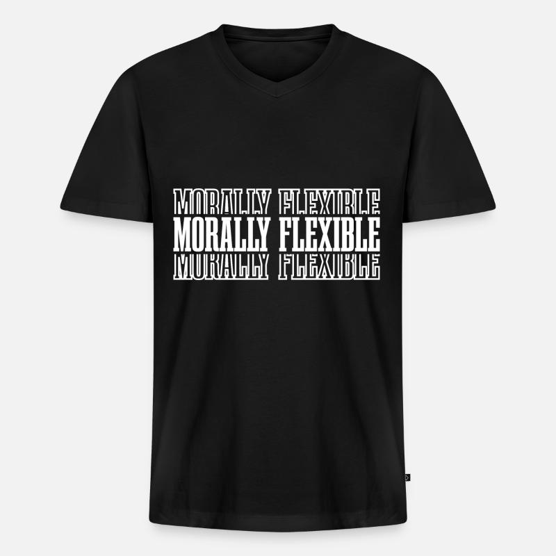 Morally Flexible 8 - Männer Premium Bio T-Shirt mit V-Ausschnitt - Schwarz