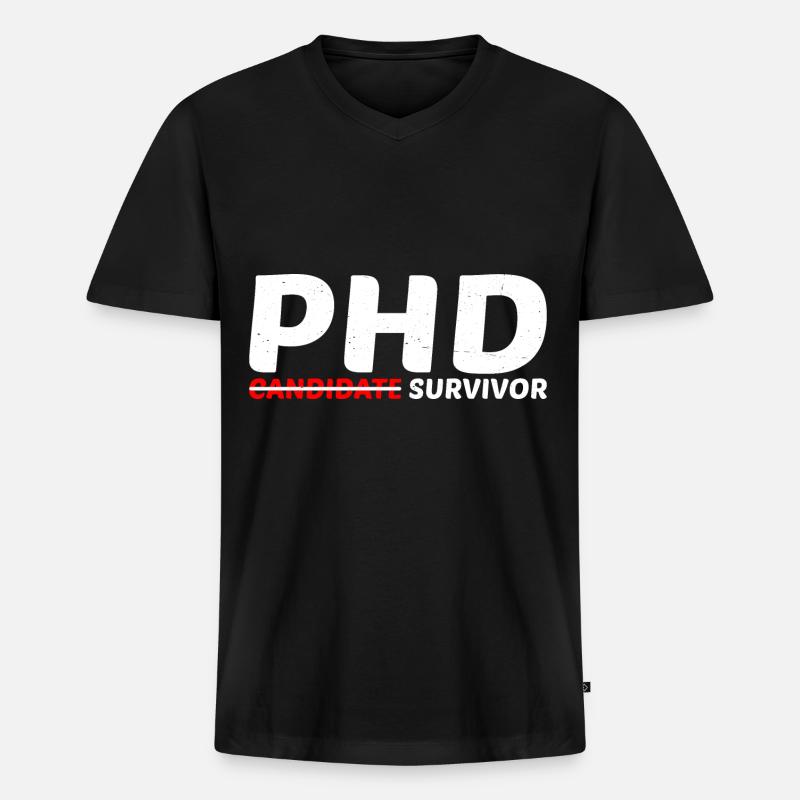 Phd Candidate Survivor 11 - Männer Premium Bio T-Shirt mit V-Ausschnitt - Schwarz