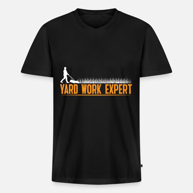 Yard Work Expert 23 - Männer Premium Bio T-Shirt mit V-Ausschnitt - Schwarz