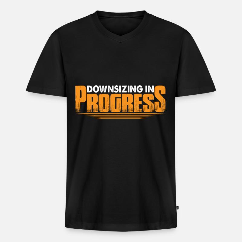 Downsizing In Progress 22 - Männer Premium Bio T-Shirt mit V-Ausschnitt - Schwarz