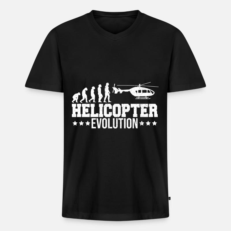 Hélicoptère Heli Pilot Evolution - T-shirt encolure en V Premium bio Homme - noir