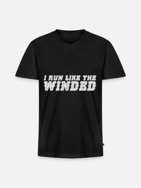 I Run Like The Winded - Men's Premium Organic T-shirt with V-neck - black