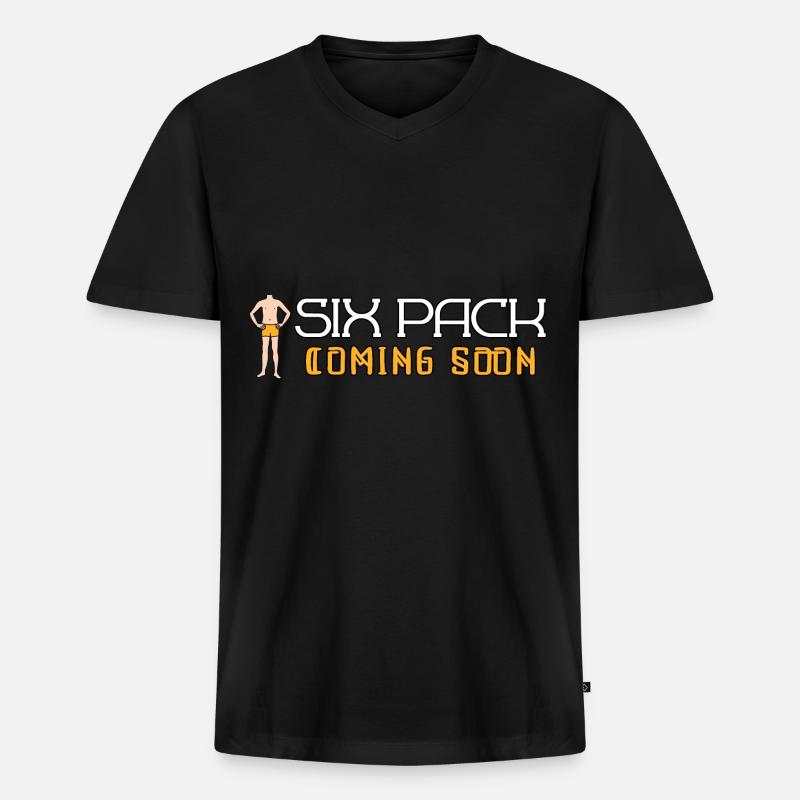 Six Pack Coming Soon 19 - Männer Premium Bio T-Shirt mit V-Ausschnitt - Schwarz