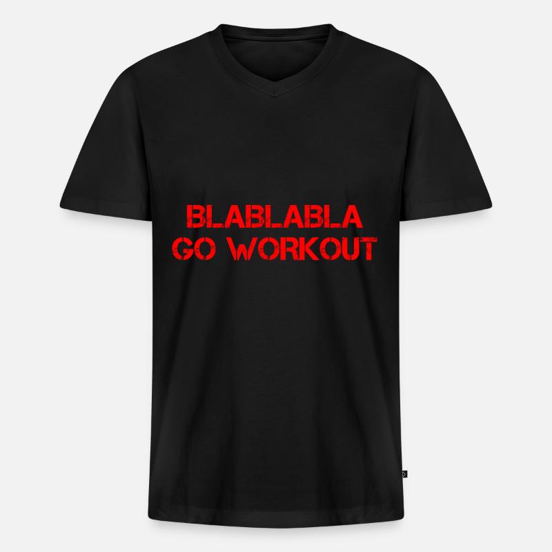 Blablabla Go Workout 4 - Männer Premium Bio T-Shirt mit V-Ausschnitt - Schwarz