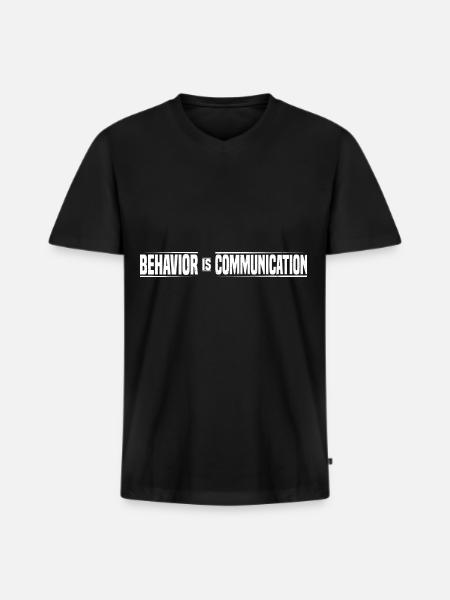 Behavior Is Communication 14 - Männer Premium Bio T-Shirt mit V-Ausschnitt - Schwarz
