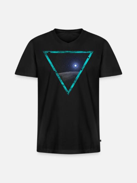 La vue dans l'espace - T-shirt encolure en V Premium bio Homme - noir