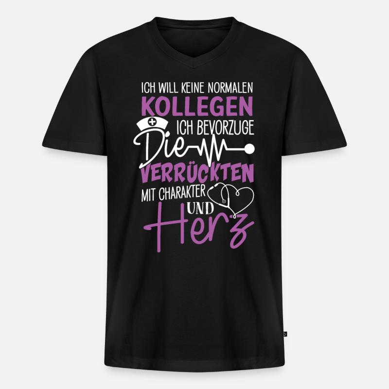 Altenpflegerin Altenpfleger Pfleger Pflegerin - Männer Premium Bio T-Shirt mit V-Ausschnitt - Schwarz