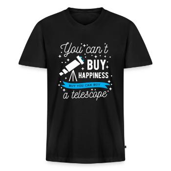 Astronomie astronomie astronomique Astrophyse Cadeau - T-shirt encolure en V Premium bio Homme - noir - Devant - Nico (187cm)