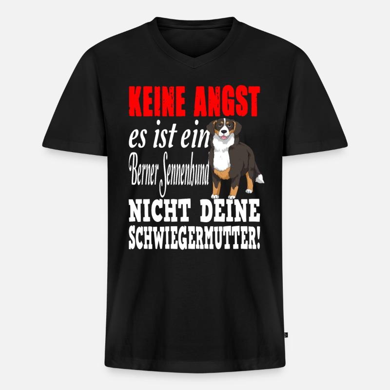 Berner Sennenhund Schweizer Hund - Männer Premium Bio T-Shirt mit V-Ausschnitt - Schwarz