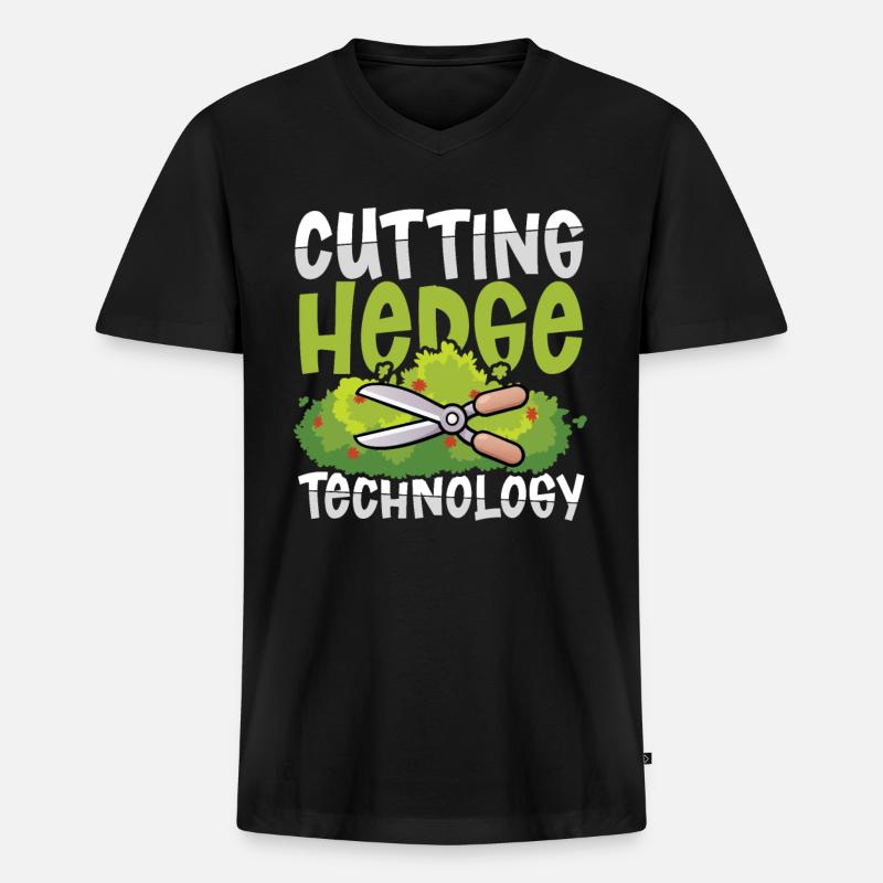 CUTTING HEDGE TECHNOLOGY - Männer Premium Bio T-Shirt mit V-Ausschnitt - Schwarz