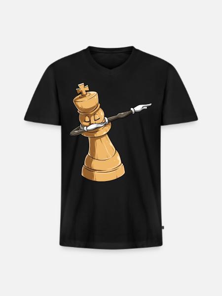 Chess King Dab Dabbing Dancing - Men's Premium Organic T-shirt with V-neck - black