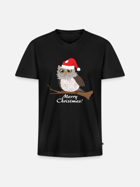 hibou - T-shirt encolure en V Premium bio Homme - noir
