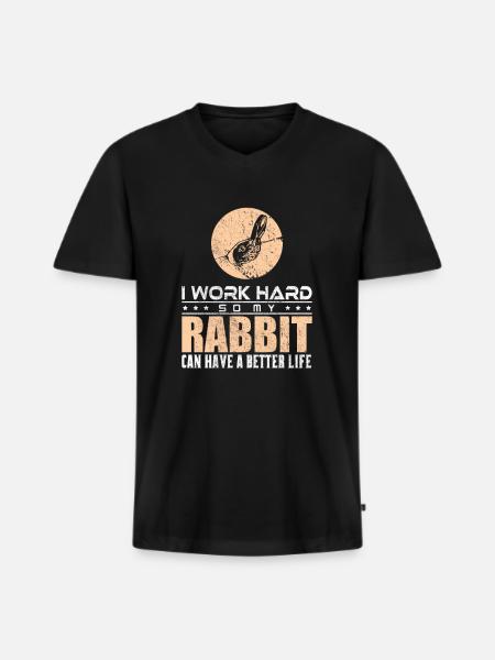 rabbit - Men's Premium Organic T-shirt with V-neck - black