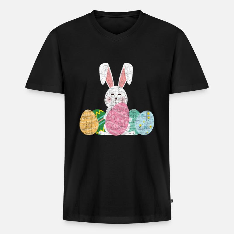 Ostern - Männer Premium Bio T-Shirt mit V-Ausschnitt - Schwarz