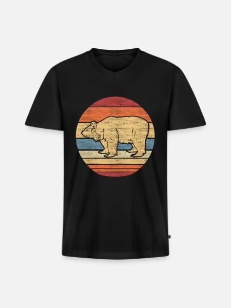 porter - T-shirt encolure en V Premium bio Homme - noir