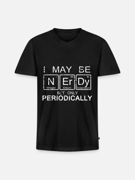 Nerdy - Männer Premium Bio T-Shirt mit V-Ausschnitt - Schwarz