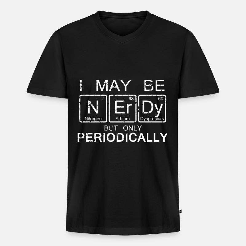 Nerdy - Männer Premium Bio T-Shirt mit V-Ausschnitt - Schwarz