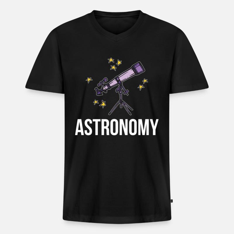 Astronomie - Männer Premium Bio T-Shirt mit V-Ausschnitt - Schwarz